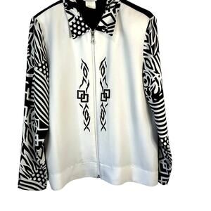 Regal Jacket Top women Small 44" Vintage  Made in USA Black white